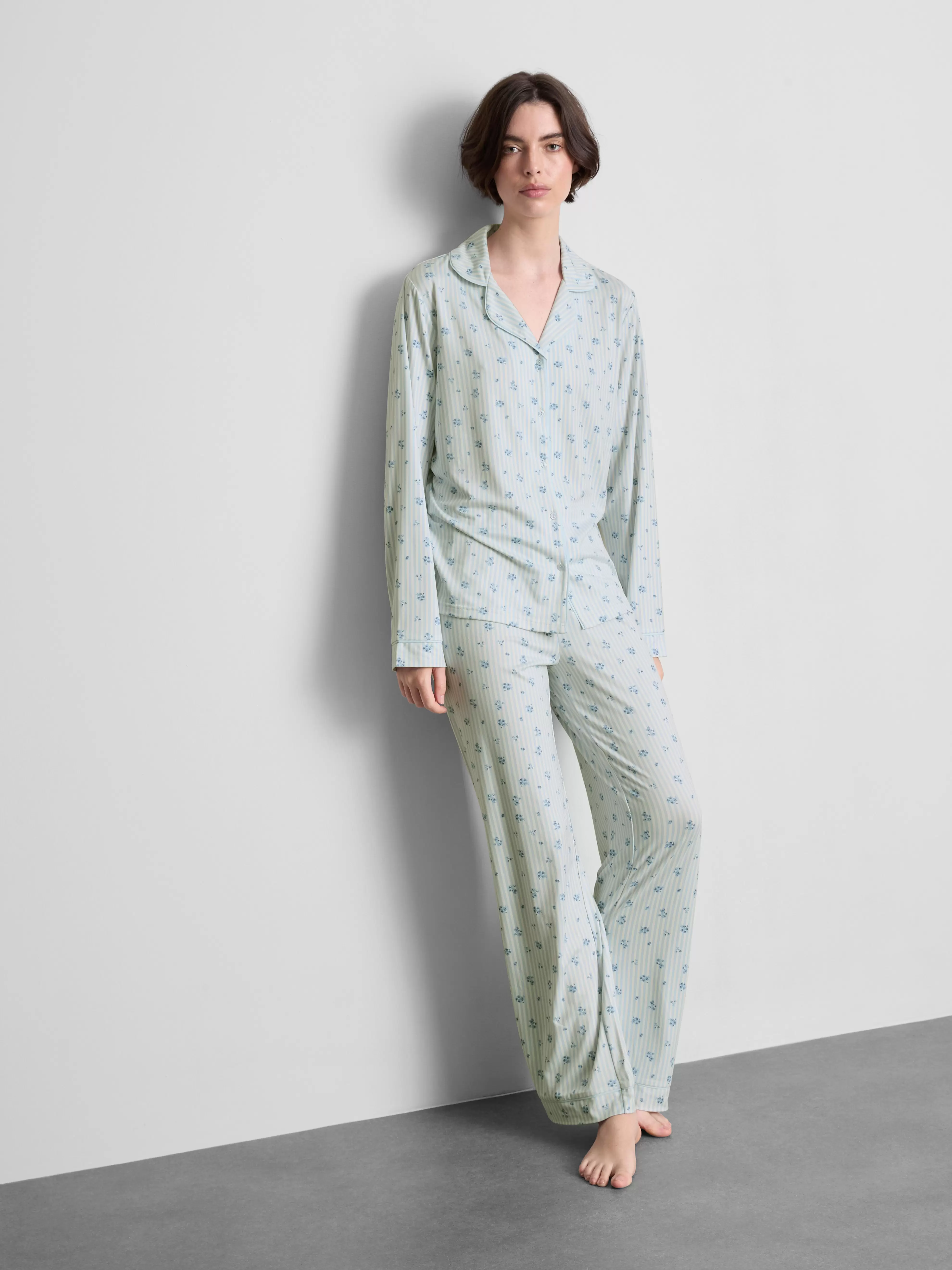 Boyfriend-pyjama met print