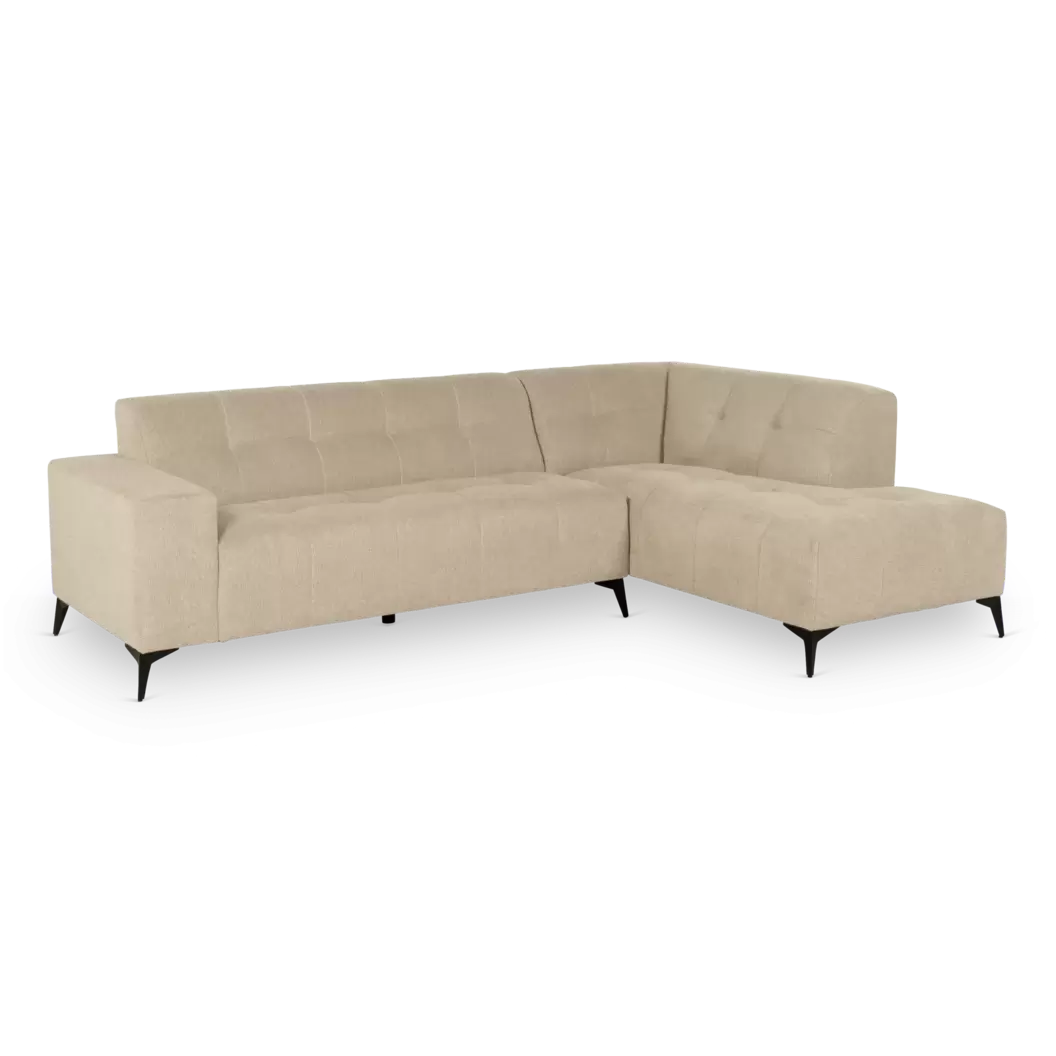 Hoekbank Sunfire - 2,5-zits + ottomane - stof Mito Beige