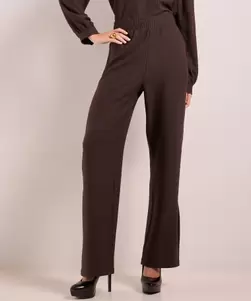 Crinkle uni straight fit broek