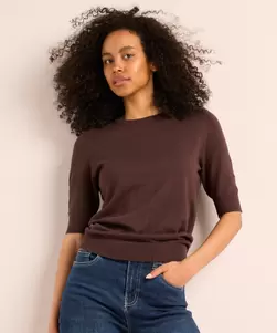 Basic trui met korte mouwen