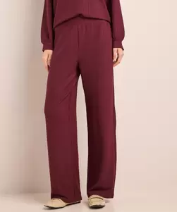 Crinkle uni straight fit broek