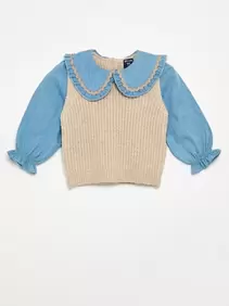 2-in-1 trui met Peter Pan-kraag
