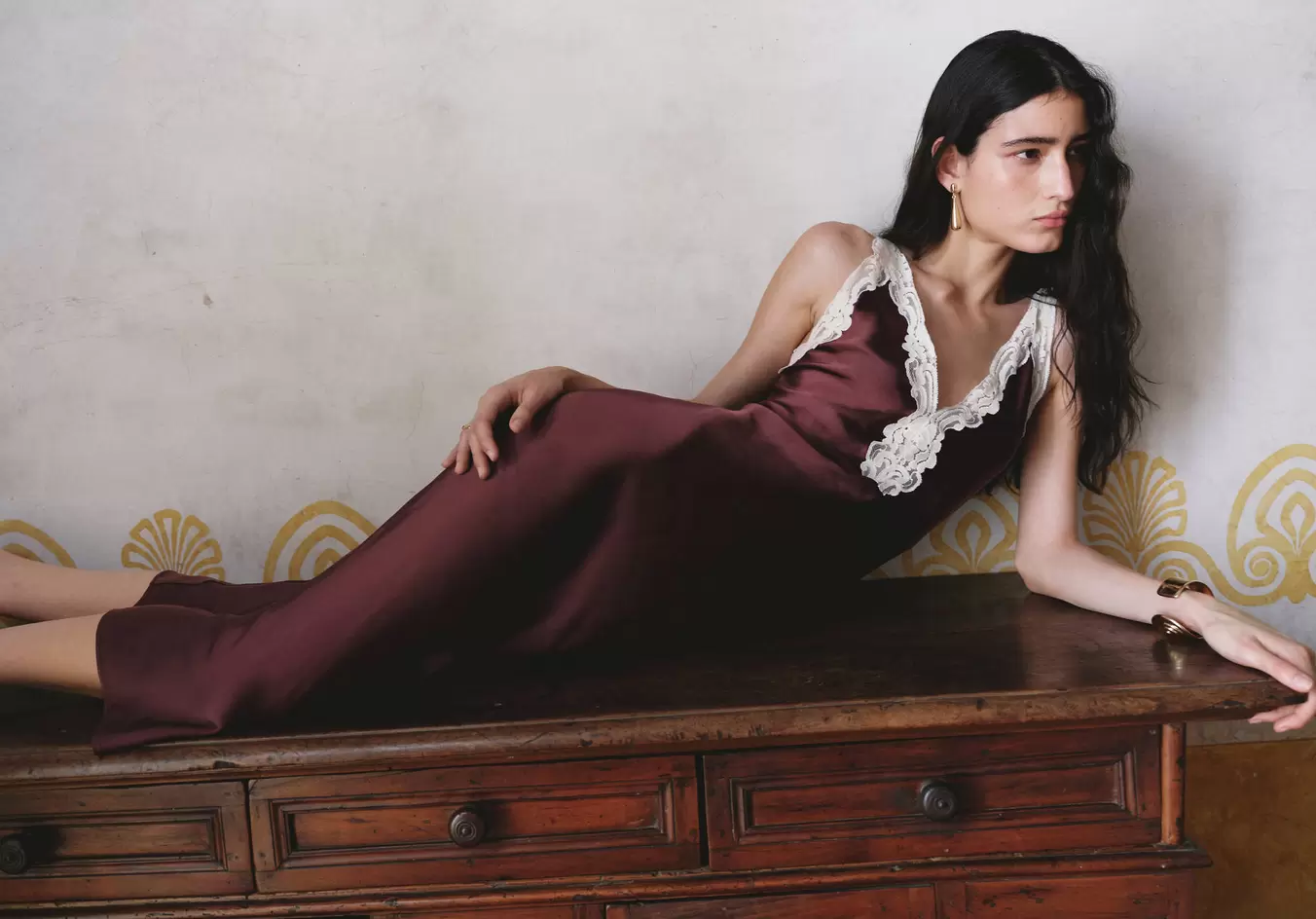 Satin lace dress