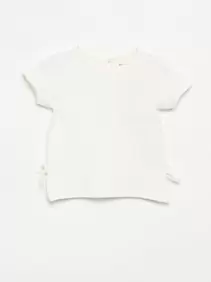 Gestreept T-shirt met korte mouwen en strikjes