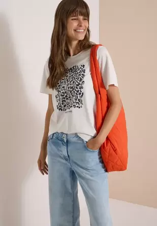 Shirt met luipaardprint en folie-details