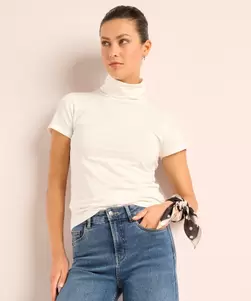Basic t-shirt met col