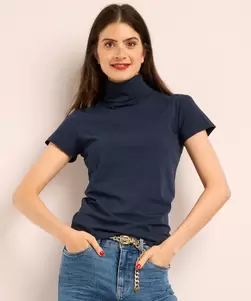 Basic t-shirt met col