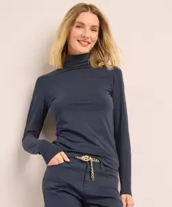 Basic top met lange mouw en col