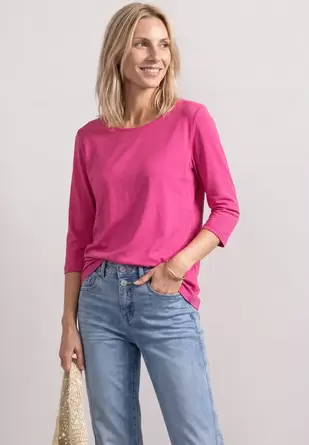 Shirt met 3/4-mouwen en een boothals