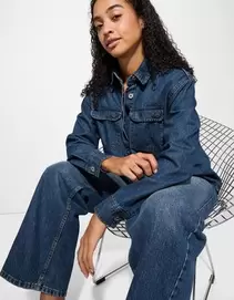 Denim overhemd - donkerblauw denim - blauw