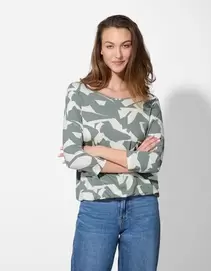 Longsleeve - Print all-over - groen