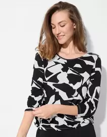 Longsleeve - Print all-over - Zwart