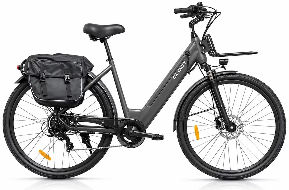 Stads- en langeafstandsfiets CLOOT HELSINKI 700 elektrisch 470Wh, grijs