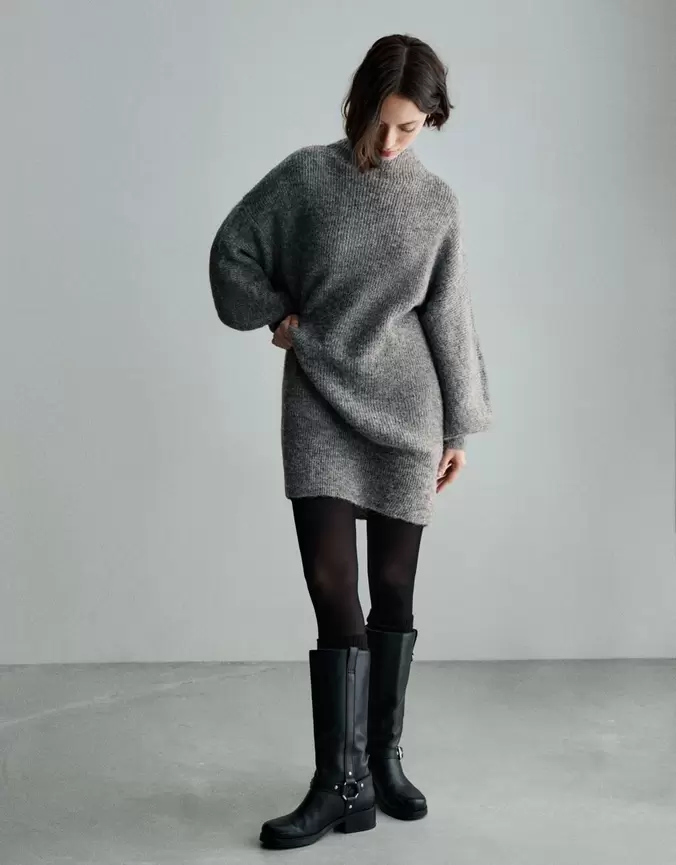 Mini-jurk met wijde mouwen