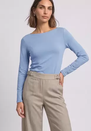 Basic shirt met boothals