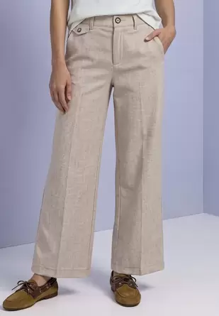 Broek met Straight Leg pijpen in gemêleerde look