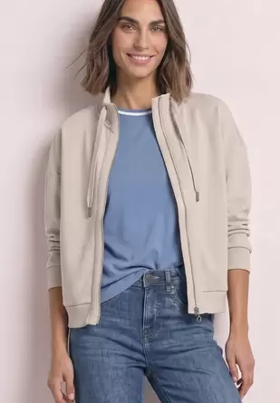 Jasje met Silk-Look en geribde details