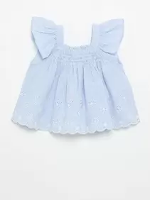 Popeline blouse met volants