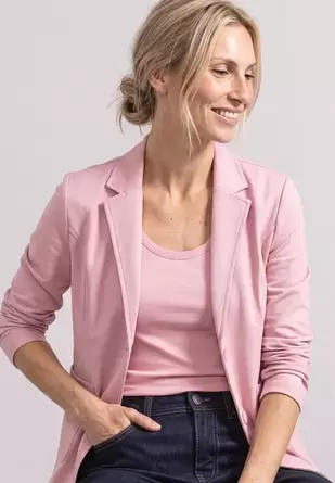 Eenvoudige blazer in effen kleur