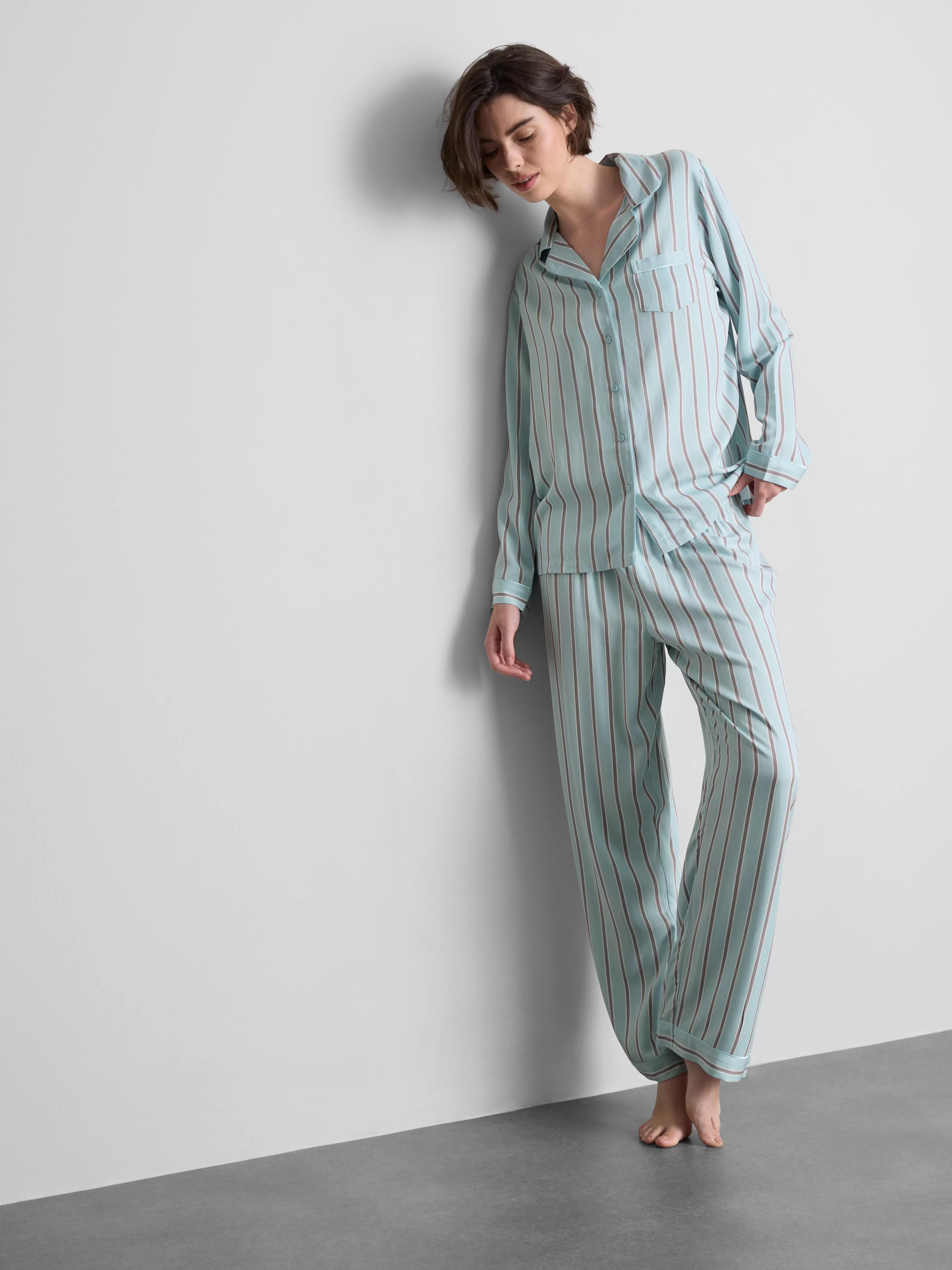 Gestreepte boyfriend-pyjama