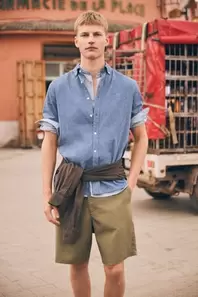 Camisa manga corta lino