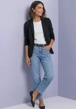 Eenvoudige blazer in effen kleur