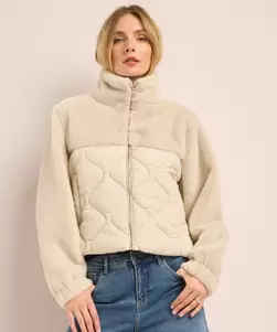 Faux fur jas gestept