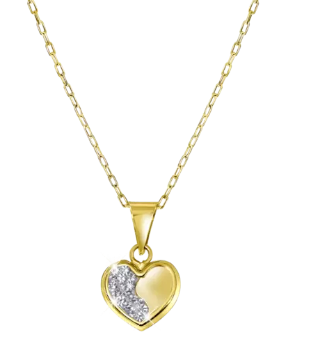 14 karaat gouden ketting hanger hart kristal voor dames