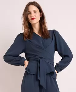 Peplum top met strik