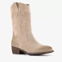 Groot suède meisjes cowboylaarsjes beige