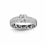 Nomelli Gioia "Fiaba" ring (14k white-gold) (CZ:20x1,4mm,Diamond:1x6mm)