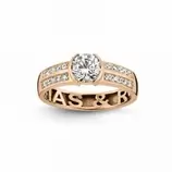 Nomelli Gioia "Fiaba" ring (14k rose-gold) (CZ:20x1,4mm,Diamond:1x6mm)