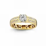 Nomelli Gioia "Fiaba" ring (14k gold) (CZ:20x1,4mm,Diamond:1x6mm)