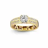 Nomelli Gioia "Fiaba" ring (9k gold) (CZ:20x1,4mm,Diamond:1x6mm)