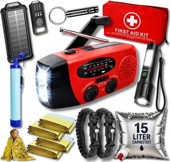 Noodpakket L met Powerbank-Noodradio-Waterfilter