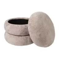 Opbergpoef bubbles - taupe - ø38x38 cm