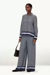Pantalon - high waist - palazzo - met patroon