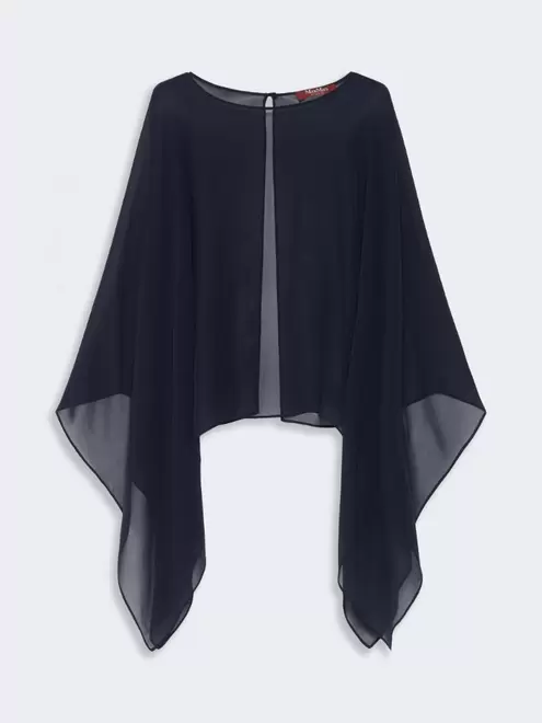 Silk georgette cropped cape