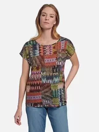 Shirtblouse van 100% katoen met dessin