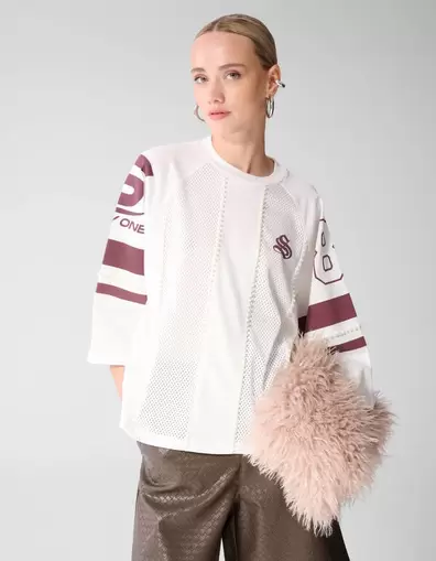 Sporty Pearl T-shirt Gebroken Wit