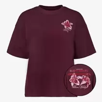 TwoDay oversized dames T-shirt met backprint bordeaux