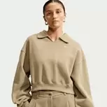 Studio Fleece Medium Weight Oversized Crop Polo