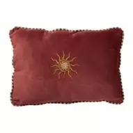 Mini kussen velvet zonnetje - bruin - 20x30 cm