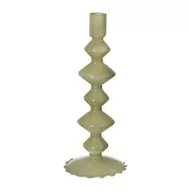 Kandelaar stapel groot glas - groen - ø9x23 cm