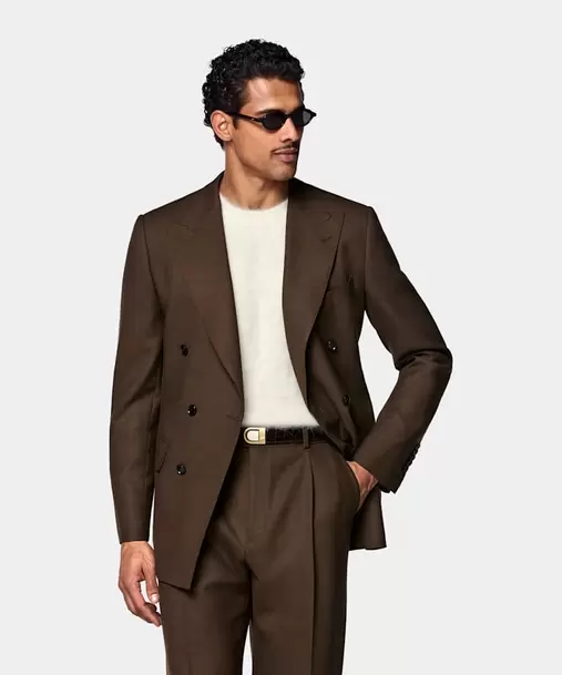 Mid Brown Tailored Fit Milano Suit