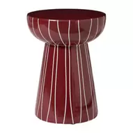 Bijzettafel streep - rood - ø34x45 cm