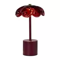 Tafellamp bloem met glas - bordeaux rood - ø15.5x27.5 cm