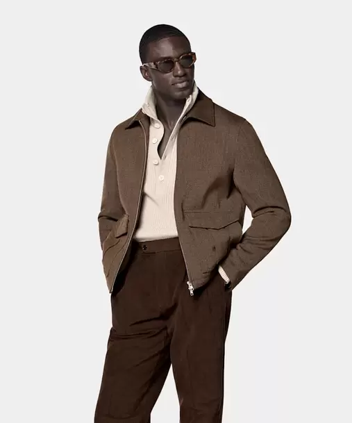 Mid Brown Bomber Jacket