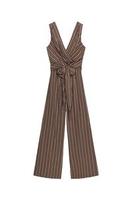 STRIPED BELTED JUMPSUIT