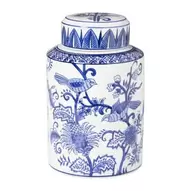 Decoratie pot - blauw - ø15.5x24 cm